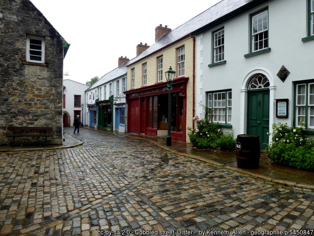 Cobbled street, Ulster American Folk Park cc-by-sa/2.0 - © Kenneth Allen - geograph.org.uk/p/5450847