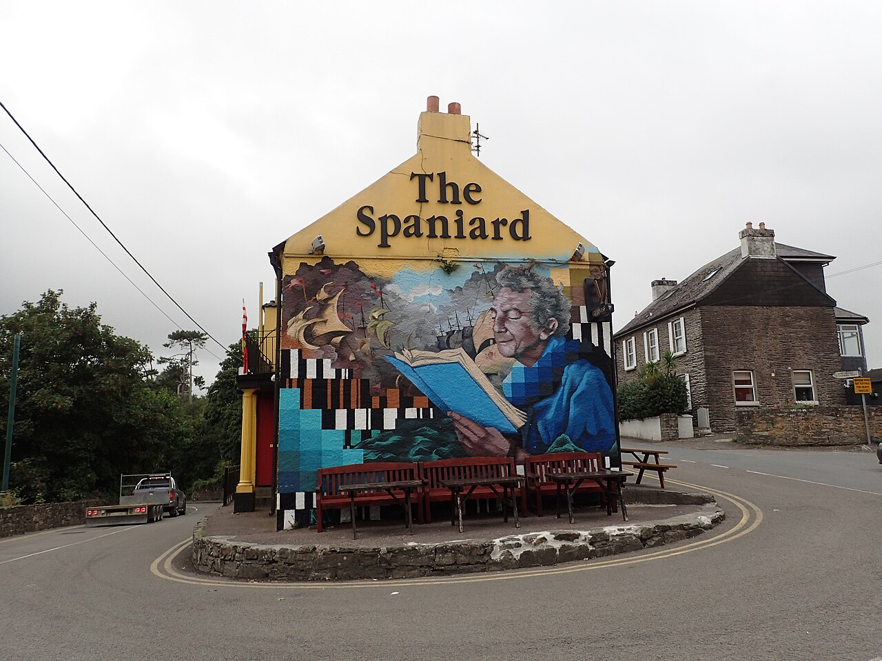 The Spaniard pub with its painted gable end in Kinsale, County Cork